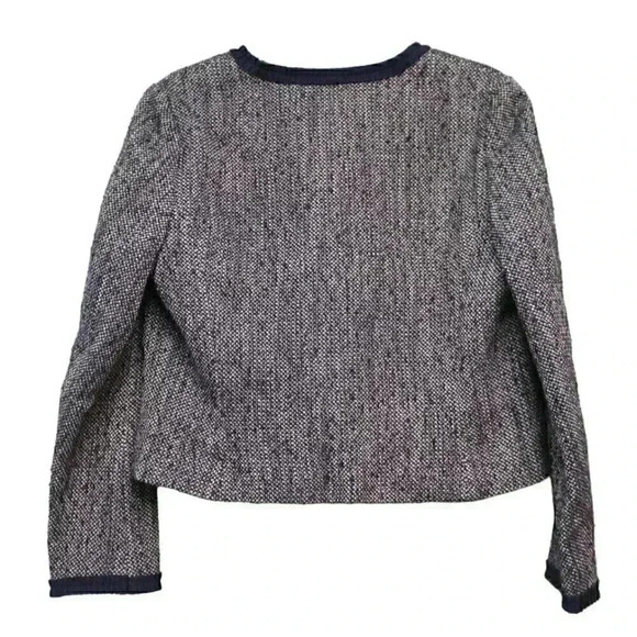 346 Brooks Brothers Blazer Jacket Size 14 Petite Navy Tweed Wool Blend Preppy - Picture 11 of 13